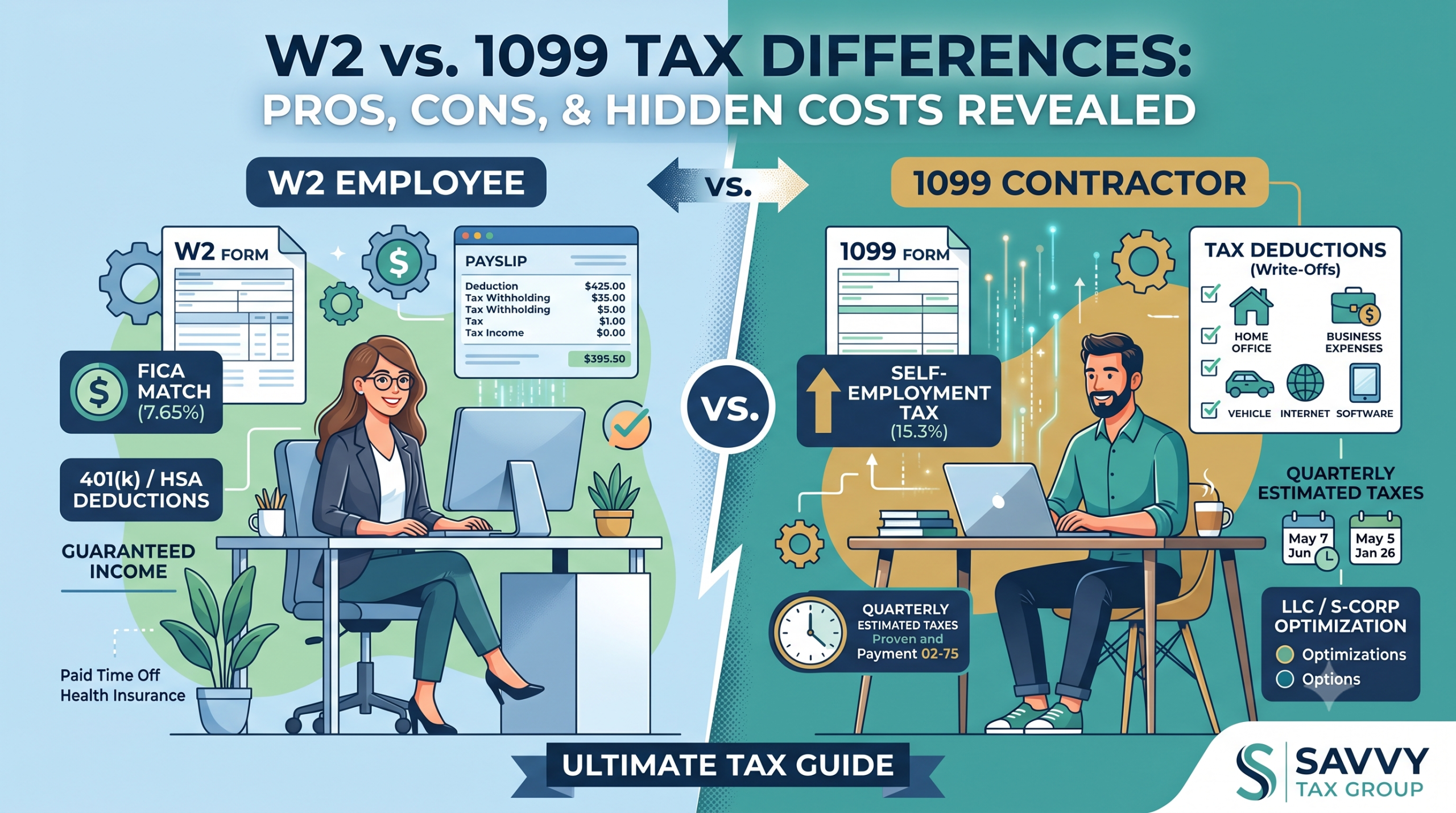 W2 vs 1099 Tax Differences: Pros, Cons, and Hidden Costs Revealed